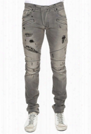 Pierre Balmain Slim-fit Moto Jean