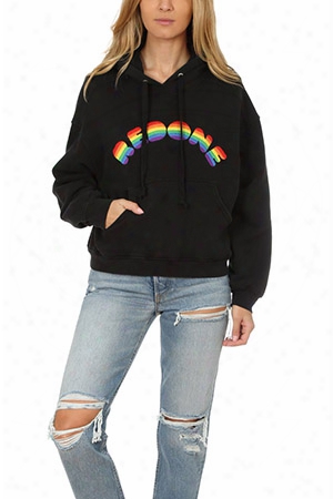 Re/done Rainbow Embroidery Hoody