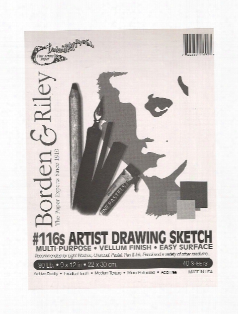 #116 Artist Drawiing Sketch Vellum Pads 9 In. X 12 In. 40 Sheets Spiral Bound