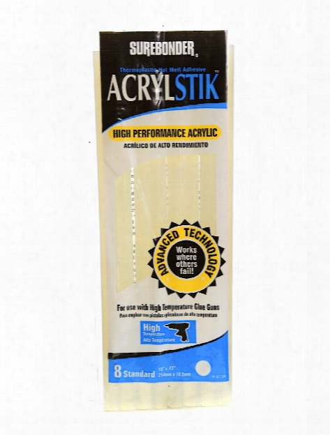 Acrylstik High Performance Glue Sticks 10 In. X .43 In. Pack Of 8