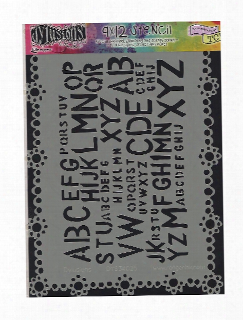 Dylusions Stencils 9 In. X 12 In. Alphabet Border