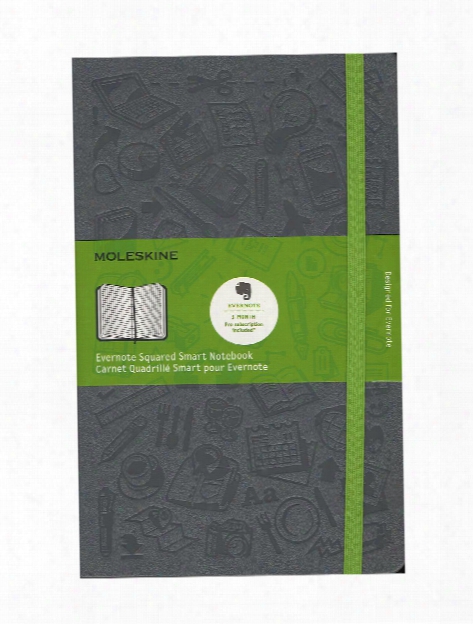 Evernote Smart Notebook Ruled 3 1 2 In. X 5 1 2 In. Black