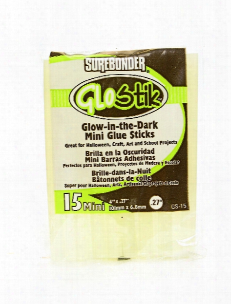 Glowstik Glow- In-the-dark Mini Glue Sticks 4 In. X .27 In. Pack Of 15