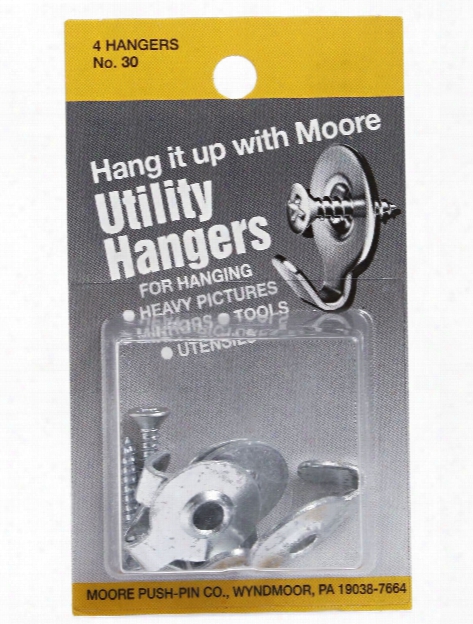 Household Hardware Utility Hanger With Screw 4 Pack Pack Of 4 No. 30