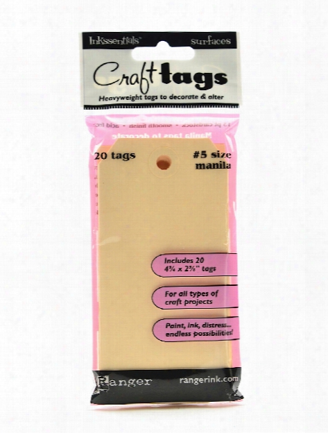 Inkssentials Craft Tags Kraft #5 4 3 4 In. X 2 3 8 In. Pack Of 20