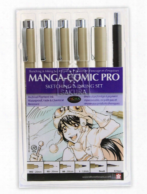 Manga-comic Pro Sketching & Inking Set Of 6 Sketching And Inking Set