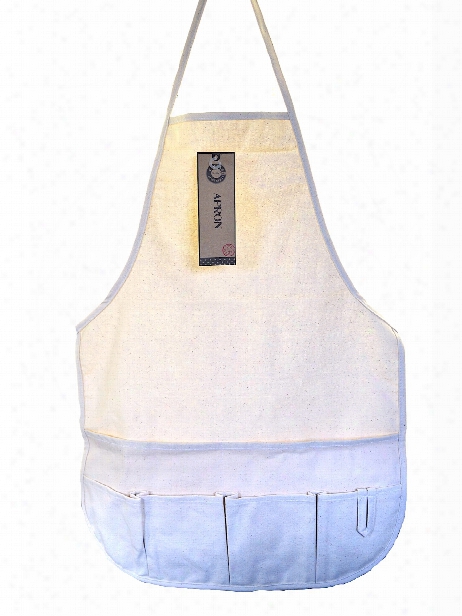 Natural Canvas Apron With Pockets Adult