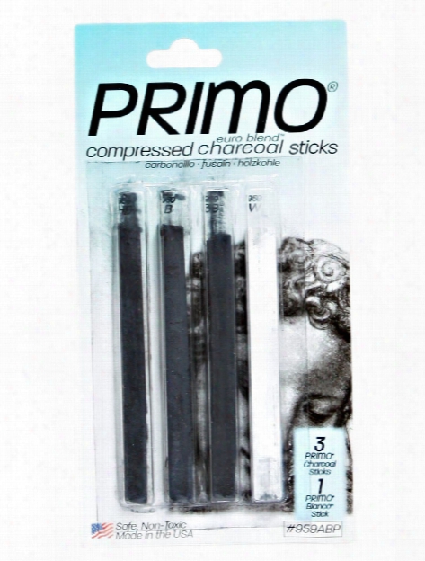 Primo Euro Blend Compressed Charcoal Assorted Pack Of 4