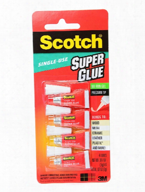 Single Use Super Glue Gel 0.017 Oz. Pack Of 4