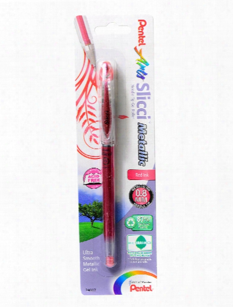 Slicci Extra Fine Metallic Gel Pens Metallic Red Each