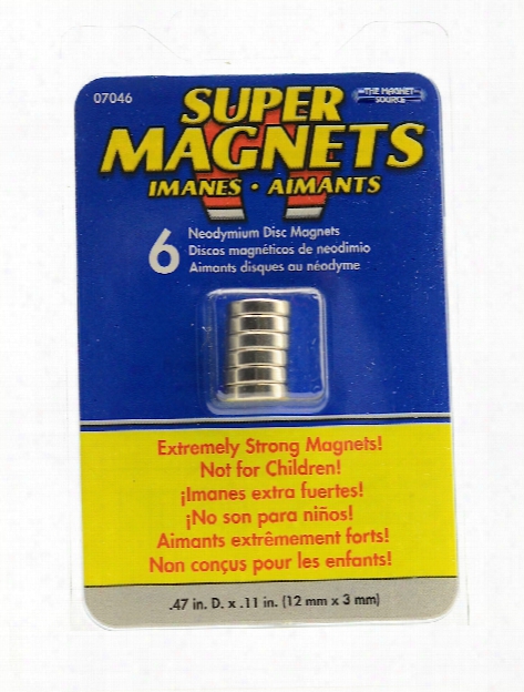 Super Magnets 12 Mm (dia) X 3 Mm Pack Of 6