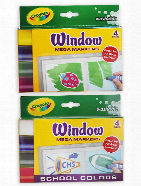 Window Mega Markers Set Of 4 School Colors
