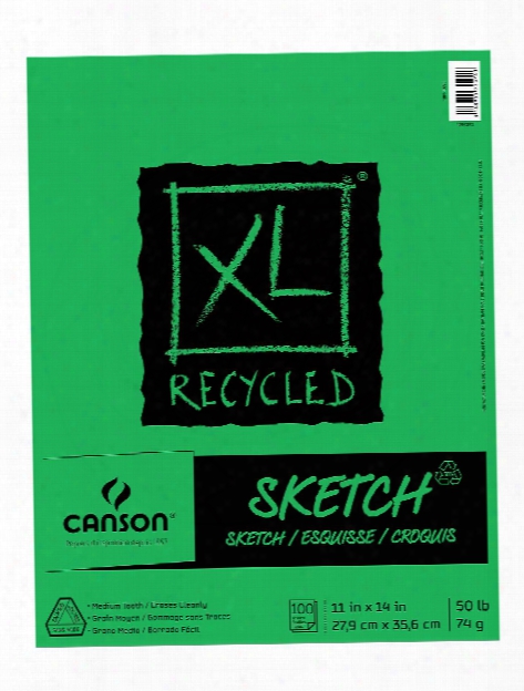 Xl Recycled Sketch Pads 9 In. X 12 In. Pad Of 100 Sheets Wire Bound Side