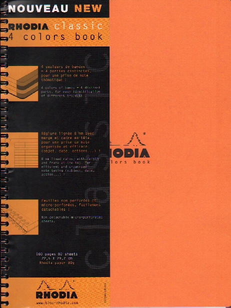 4 Color Book 9 In. X 11 3 4 In. Orange