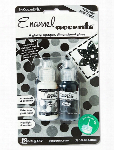 Enamel Accents Black And White Pack Of 2 Each