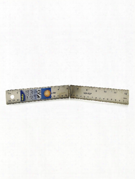 Folding Stainless Steel 12 In. Non-slip Ruler Each