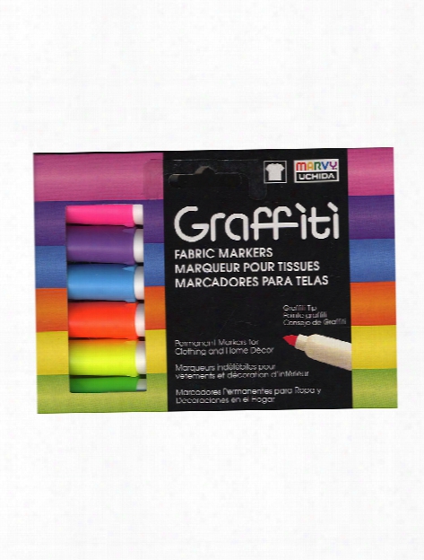 Graffiti Fabric Markers Fluorescent Set Of 6