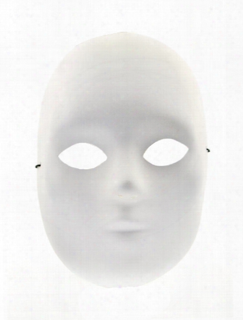 Primed Male Mask 8 1 2 In. White