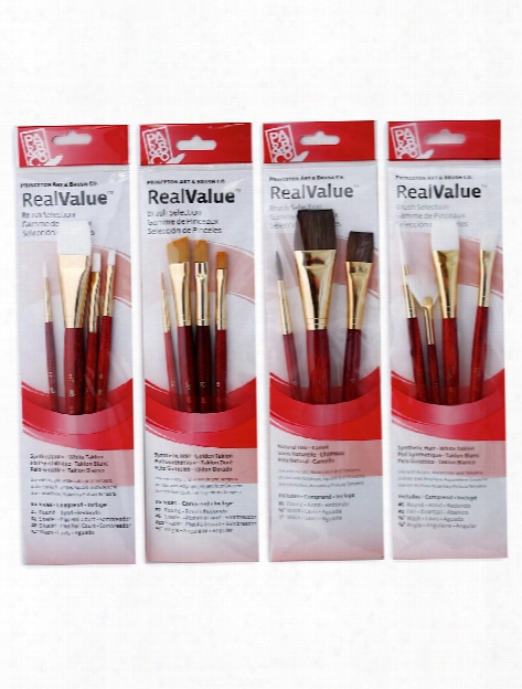 Real Value Series 9000 Red Short Handled Brush Sets 9123 Set Of 4