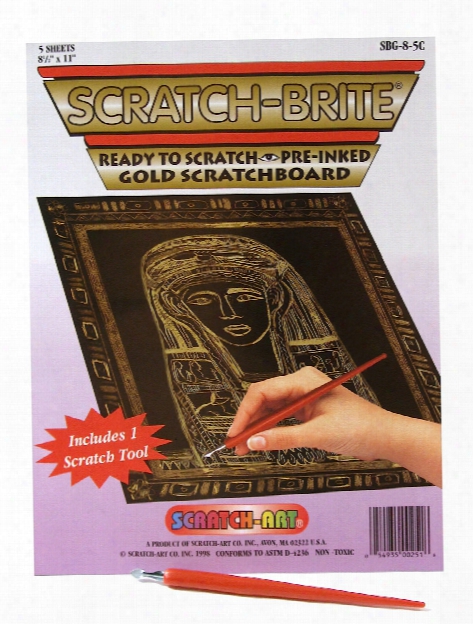 Scratch-brite Scratchboard Silver Pack Of 5 With Scratch Tool