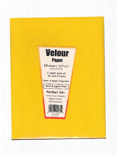 Velour Paper Assorted 8 1 2 In. X 11 In. Pack Of 10