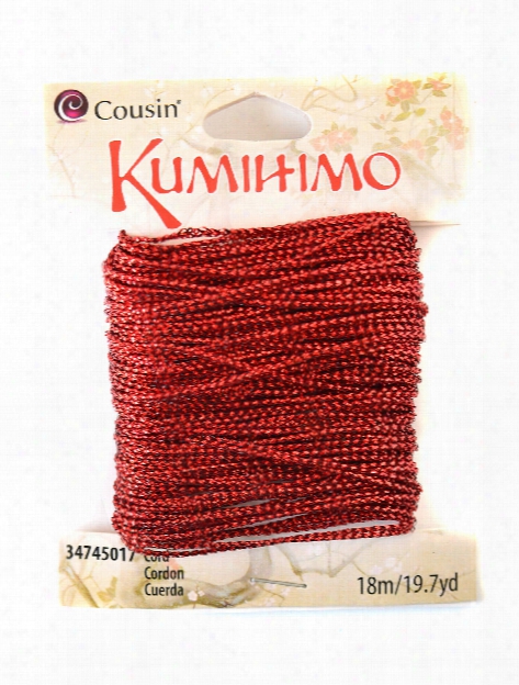 Kumihimo Cord 19.7 Yds. White With Silver Twist