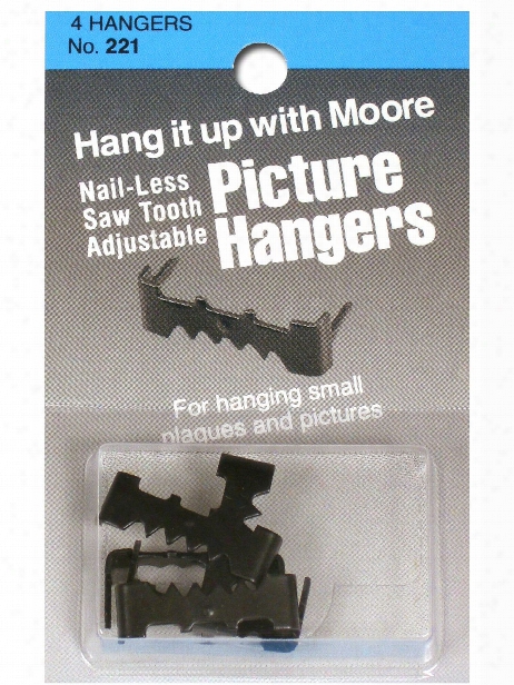 Nail-less Saw Tooth Adjustable Picture Hangers 1 In. Pack Of 4