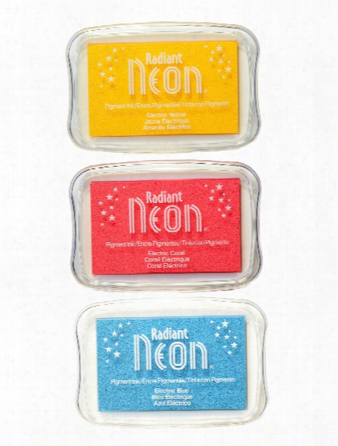 Radiant Neon Pigment Ink Pads 3.75 In. X 2.625 In. Electric Yellow