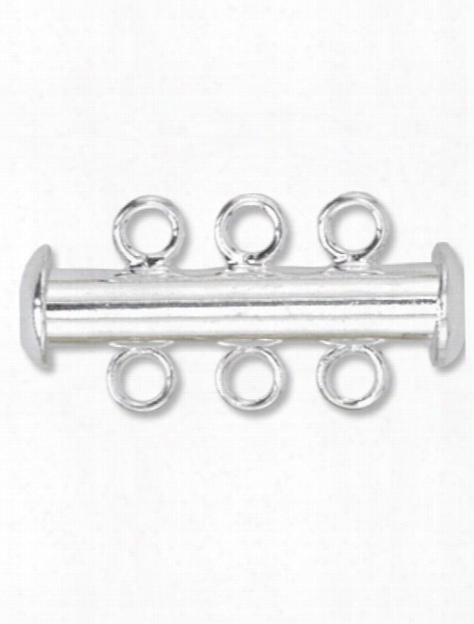 Three Strand Slide Clasp Silver .844 In. (21.4 Mm)