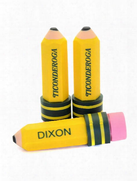 Ticonderoga Pencil Shaped Eraser Pack Of 3