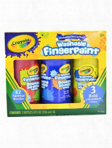 Washable Bold Fingerpaints Primary 8 Oz. Bottle Pack Of 3