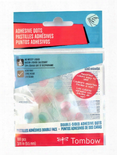 Adhesive Dots 3 8 In. Pack Of 100 Assorted