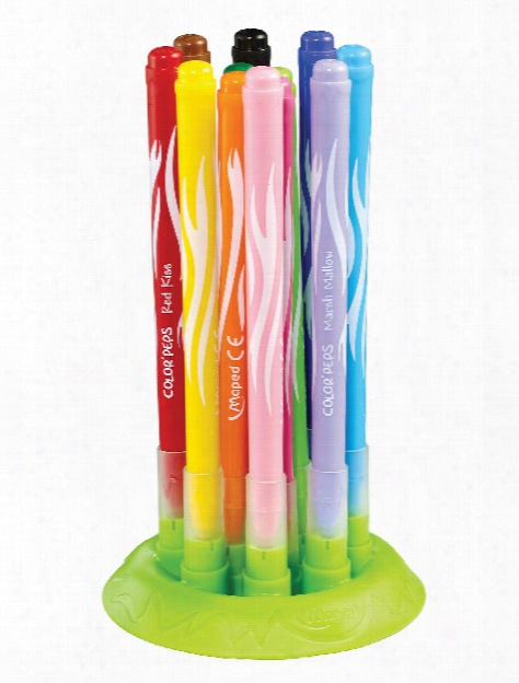 Color'peps Washable Marker Sets Jungle Innovation Fine Tip Marker Stand Set Of 12