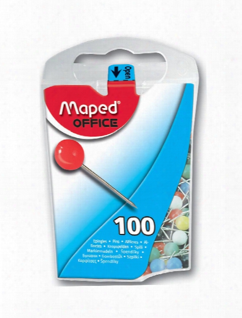 Round Push Pins Small Assorted Pack Of 100