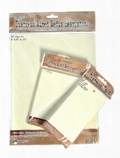 Tim Holtz Distress Mixed Media Heavystock #8 6 1  In. X 3 1 8 In. Pack Of 10 Tags