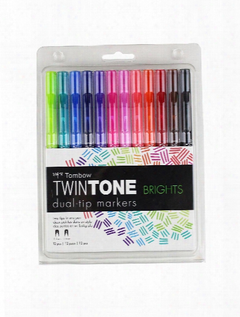 Twintone Dual Tip Markers Bright Set Of 12