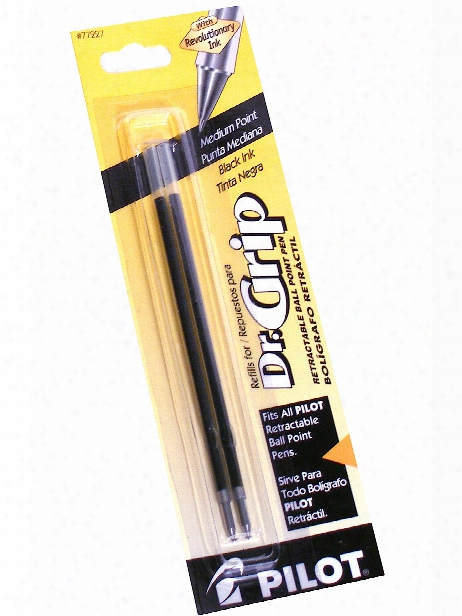 Dr. Grip Ball Point Pen Refills Black Fine Pack Of2 