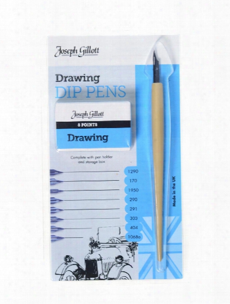 Joseph Gillott Drawing Dip Pens Set Of 8