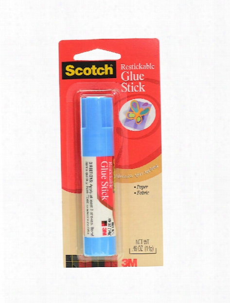 Scotch Glue Stick Restickable Adhesive 0.40 Oz.