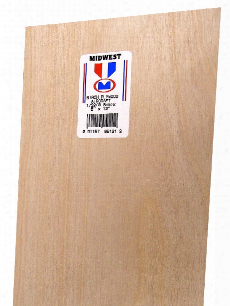 Thin Birch Plywood Aircraft Grade 1 64 In. 6 In. X 12 In.