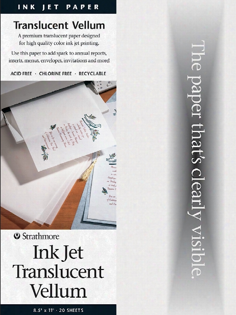 Translucent Vellum 8 1 2 In. X 11 In. Pack Of 20 For Inkjet Printers