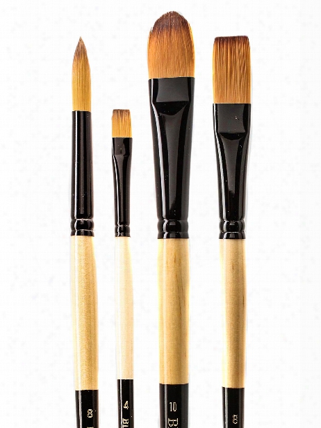 Black Gold Series Long Handled Synthetic Brushes 4 Round 1526r