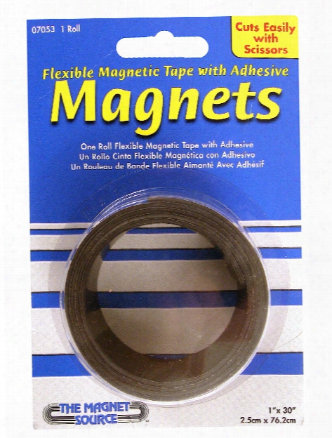 Flexible Magnetic Strips With Adhesive 1 2 In. X 1 0ft.