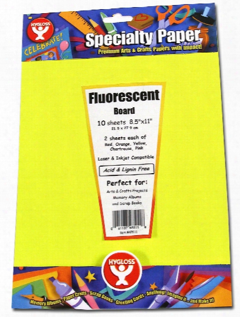 Fluorescent Poster Board 8 1 2 In. X 11 In. Pack Of 10