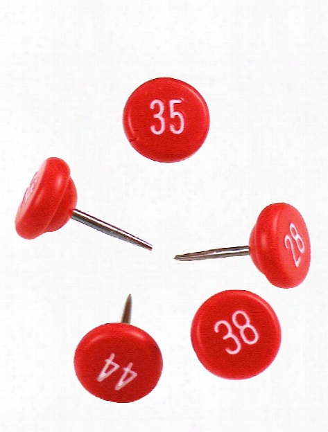 Large Numbered Map Tacks #s 76-100