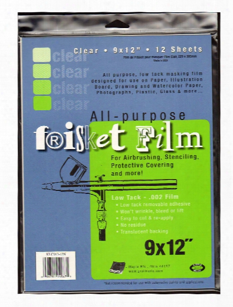 Original Low Tack Frisket Film 9 In. X 12 In. Clear Pack Of 12