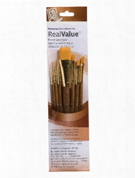 Real Value Series 9000 Brown Handled Brush Sets 9144 Set Of 5