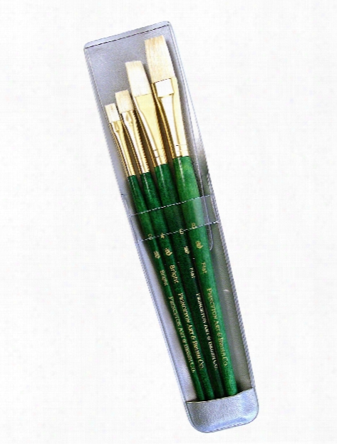 Real Value Series 9000 Green Handled Brush Sets 9118 Set Of 4