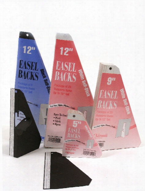 Self Stick Easel Backs White 12 In. Pack Of 25