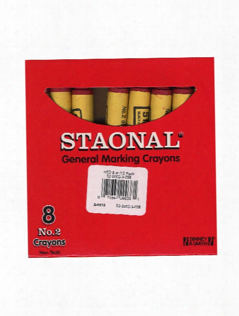 Staonal Extra Large Marking Crayons Red Box Of 8